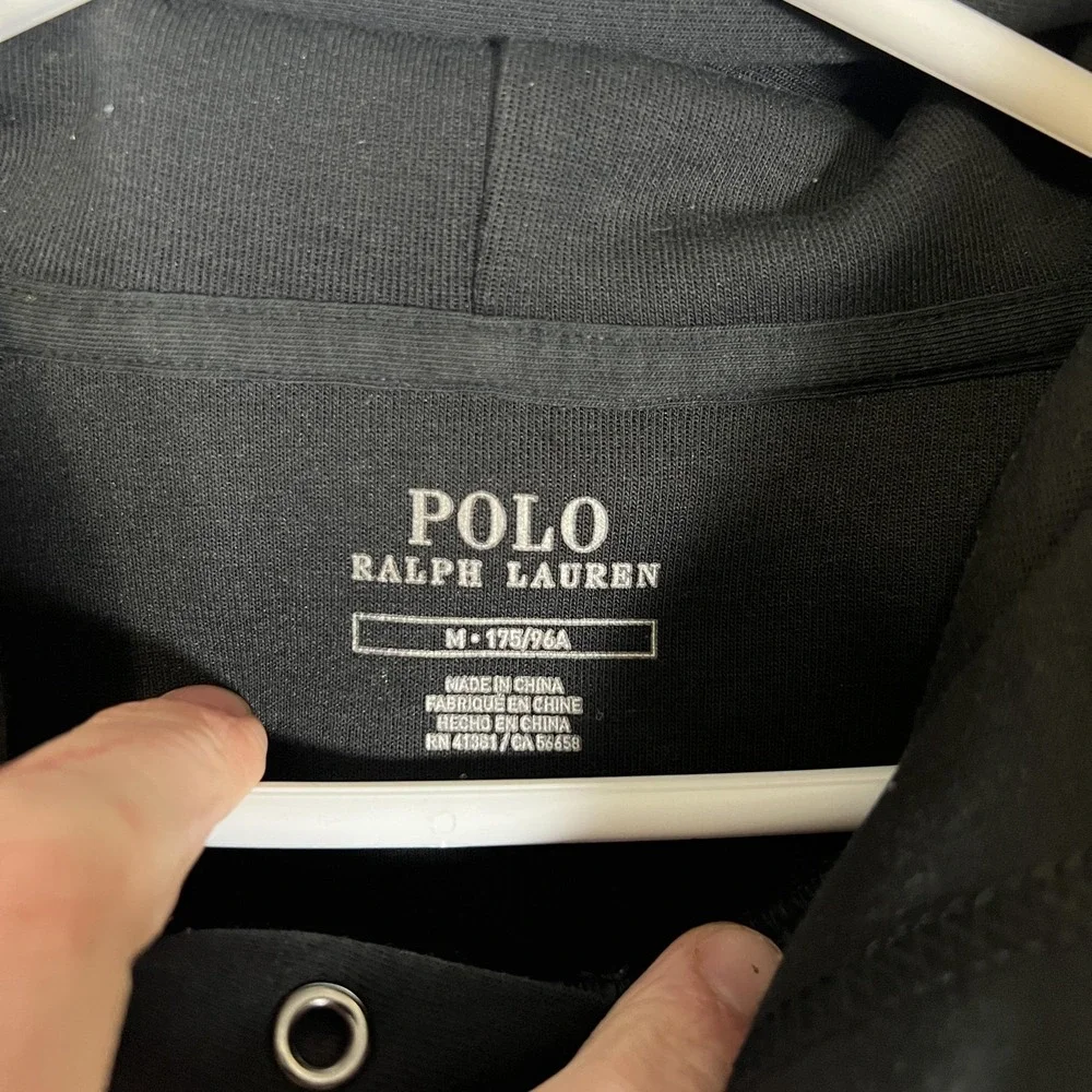 Polo Ralph‎ Lauren Hoodie Mens Medium Multicolor Stripe Pullover Fleece Logo